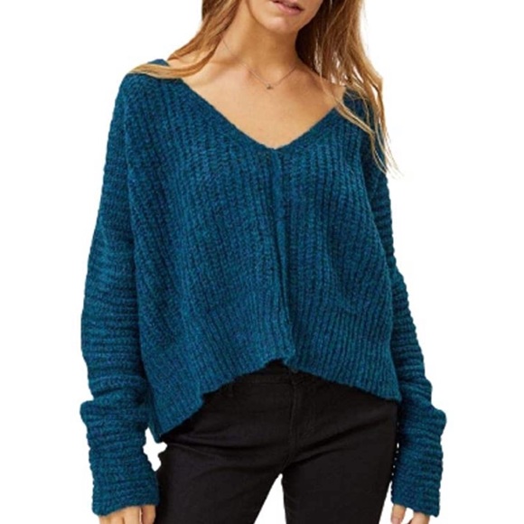 Free People Moonbeam V Neck Alpaca Blend Sweater M NWT - Picture 13 of 13